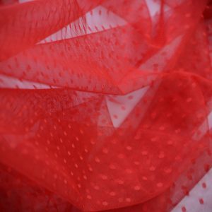 Tiul fin cu buline mici - Rosu