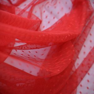 Tiul fin cu buline mici - Rosu