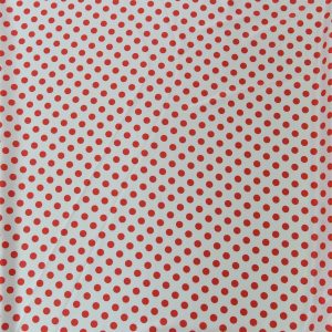 Satin Elastic - Alb cu buline rosii