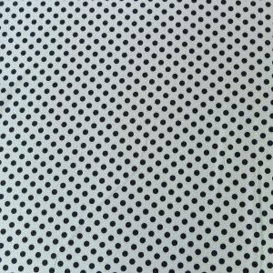 Satin Imprimat - Alb cu buline negre 6 Satin Elastic - Alb cu buline negre