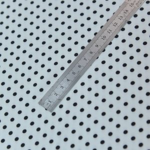 Satin Imprimat - Alb cu buline negre mici 2 Satin Elastic - Alb cu buline negre mici