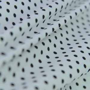Satin Imprimat - Alb cu buline negre mici 4 Satin Elastic - Alb cu buline negre mici