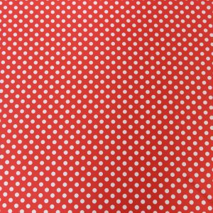 Satin Elastic - Rosu cu buline albe