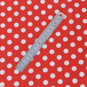 Satin Elastic - Rosu cu buline albe