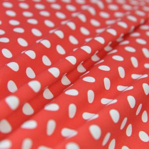 Satin Elastic - Rosu cu buline albe