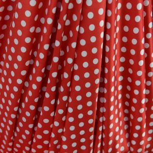 Satin Elastic - Rosu cu buline albe