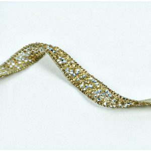 Banda termoadeziva cu pietre si strasuri aurii 2 Banda termoadeziva cu pietre si strasuri aurii