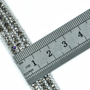 Banda termoadeziva cu pietre si strasuri argintii