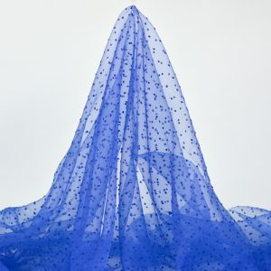 Organza cu buline - Albastru Royal
