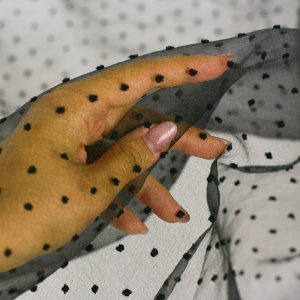 Organza cu buline - Negru 2 Organza cu buline - Negru