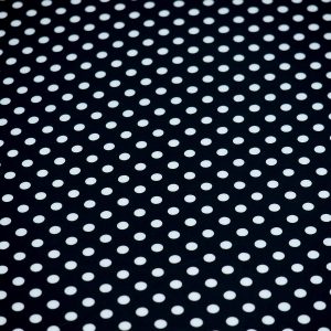 Satin soft - Matasica negru cu buline albe mici