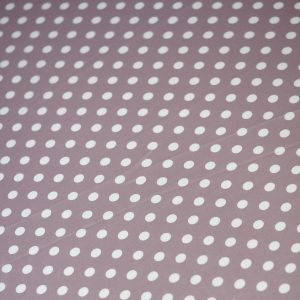 Satin soft - Matasica cu buline roz lila prafuit