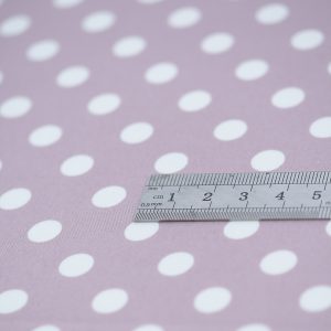 Satin soft - Matasica cu buline roz lila prafuit