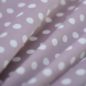 Satin soft - Matasica cu buline roz lila prafuit