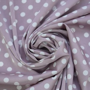 Satin soft - Matasica cu buline roz lila prafuit