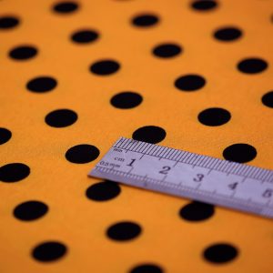 Satin soft - Matasica galben mustar cu buline negre