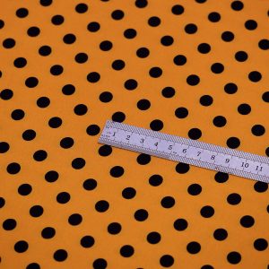 Satin soft - Matasica galben mustar cu buline negre