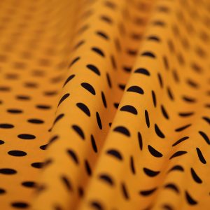 Satin soft - Matasica galben mustar cu buline negre