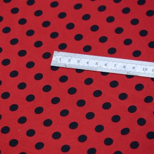 Satin soft - Matasica rosu cu buline negre 3 Satin soft - Matasica rosu cu buline negre