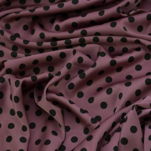 Satin soft - Matasica roz plamaniu cu buline negre