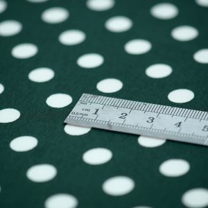 Satin soft - Matasica cu buline verde inchis