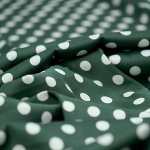 Satin soft - Matasica cu buline verde inchis