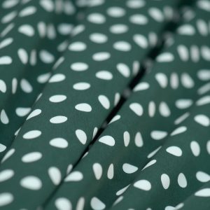 Satin soft - Matasica cu buline verde inchis