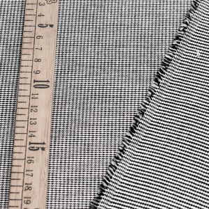 Stofa elastica - neagra cu model alb