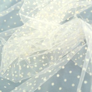 Tiul cu Buline mici Ivoire 2 Tiul cu Buline mici Ivoire