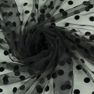 Tulle cu buline mari - Negru 3 tiul cu buline negre