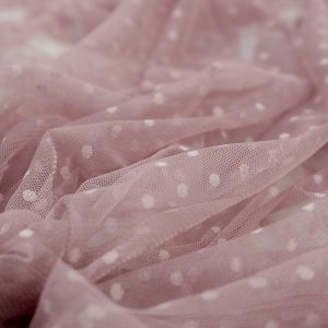 Tiul fin cu buline - Roz Prafuit