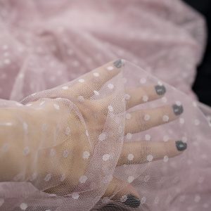 Tiul fin cu buline - Roz Prafuit