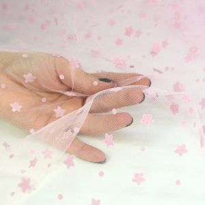 Tiul cu Buline si Stelute Roz