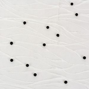 Tulle cu perle - Alb cu perle negre