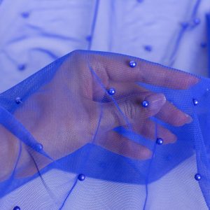 Tulle cu perle - Albastru royal 1 Tulle cu perle - Indigo