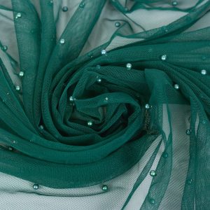 Tulle cu perle - Verde Smarald