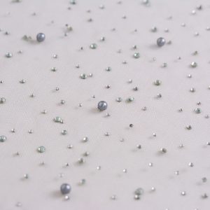 Tulle cu perle si strasuri - Gri Cenusa 2 Tulle cu perle si strasuri - Gri Cenusa