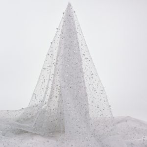 Tulle cu perle si strasuri - Gri Cenusa 3 Tulle cu perle si strasuri - Gri Cenusa