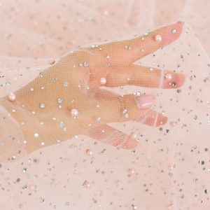 Tulle cu perle si strasuri - Roz Prafuit 1 Tulle cu perle si strasuri - Roz Prafuit