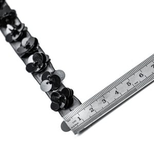 Banda decorativa cu paiete - Negru 2 Banda decorativa cu paiete - Negru