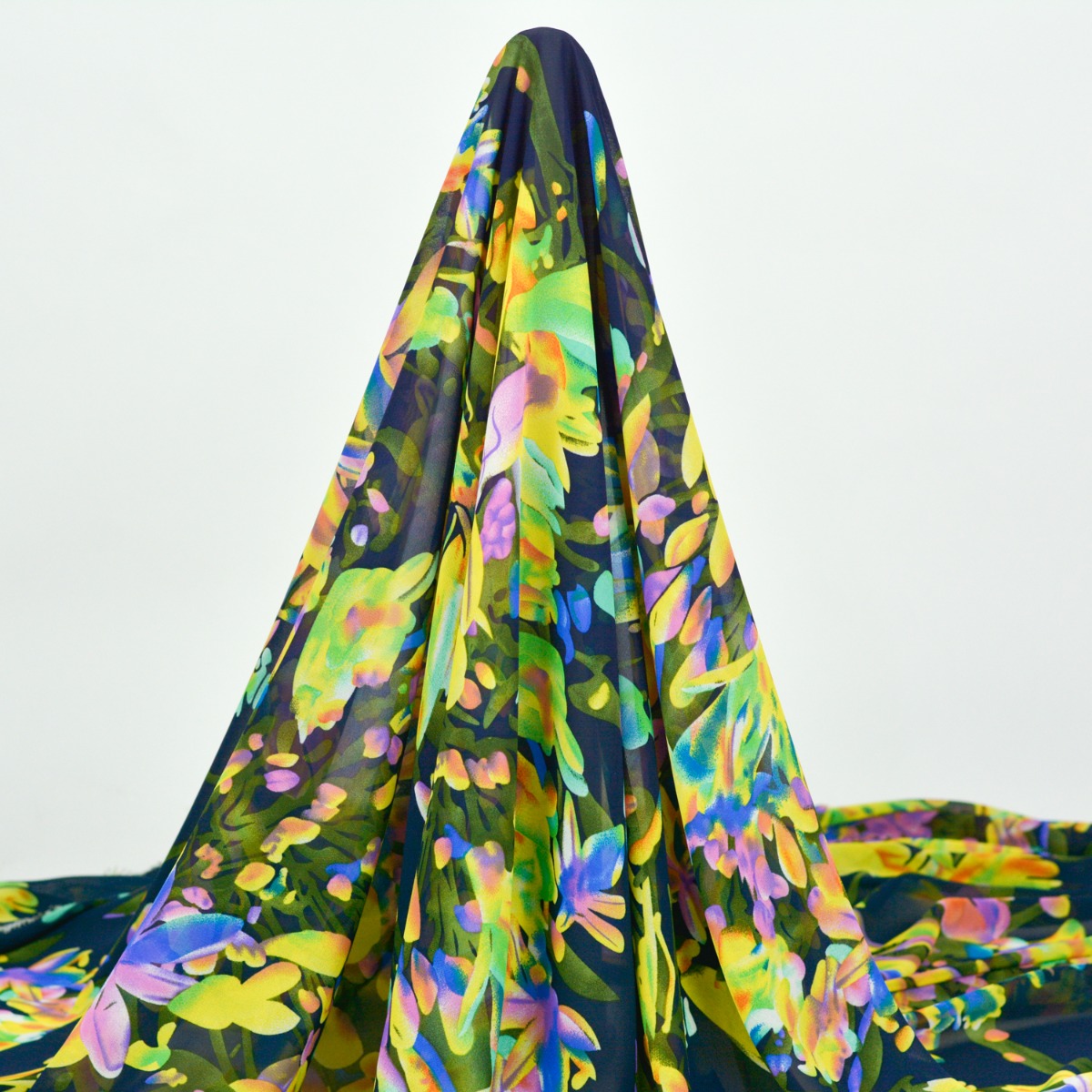 images Voal Imprimat - Bleumarin multicolor