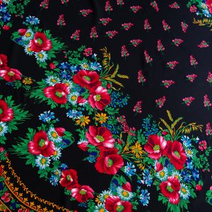 Vascoza Imprimata - Negru cu flori multicolore