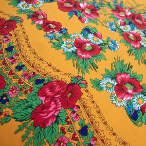 Vascoza Imprimata - Mustar cu flori multicolore 2 Vascoza Imprimata - Mustar cu flori multicolore