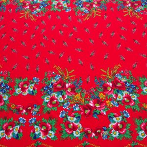 Vascoza Imprimata - Rosu cu flori multicolore 4 Vascoza Imprimata - Rosu cu flori multicolore