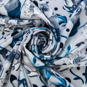 Barbie imprimat digital - Flori albastre