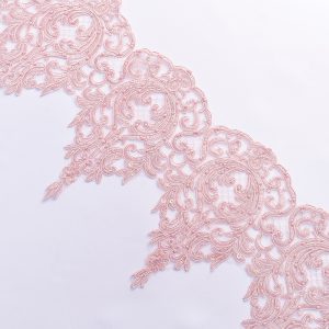 Banda decorativa din dantela cu perle - Roz 3 Banda decorativa din dantela cu perle - Roz
