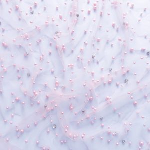 Tulle cu perle si pietre - Roz