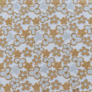 Dantela brodata - Beige cu argintiu 3 Dantela brodata - Beige cu argintiu