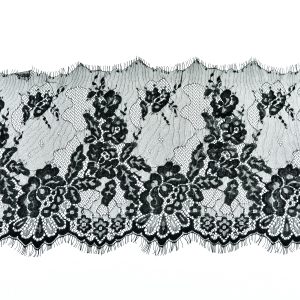 Dantela Chantilly - Negru Royal